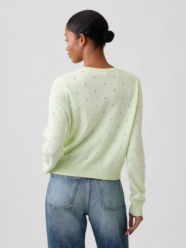 CashSoft Pointelle Cardigan