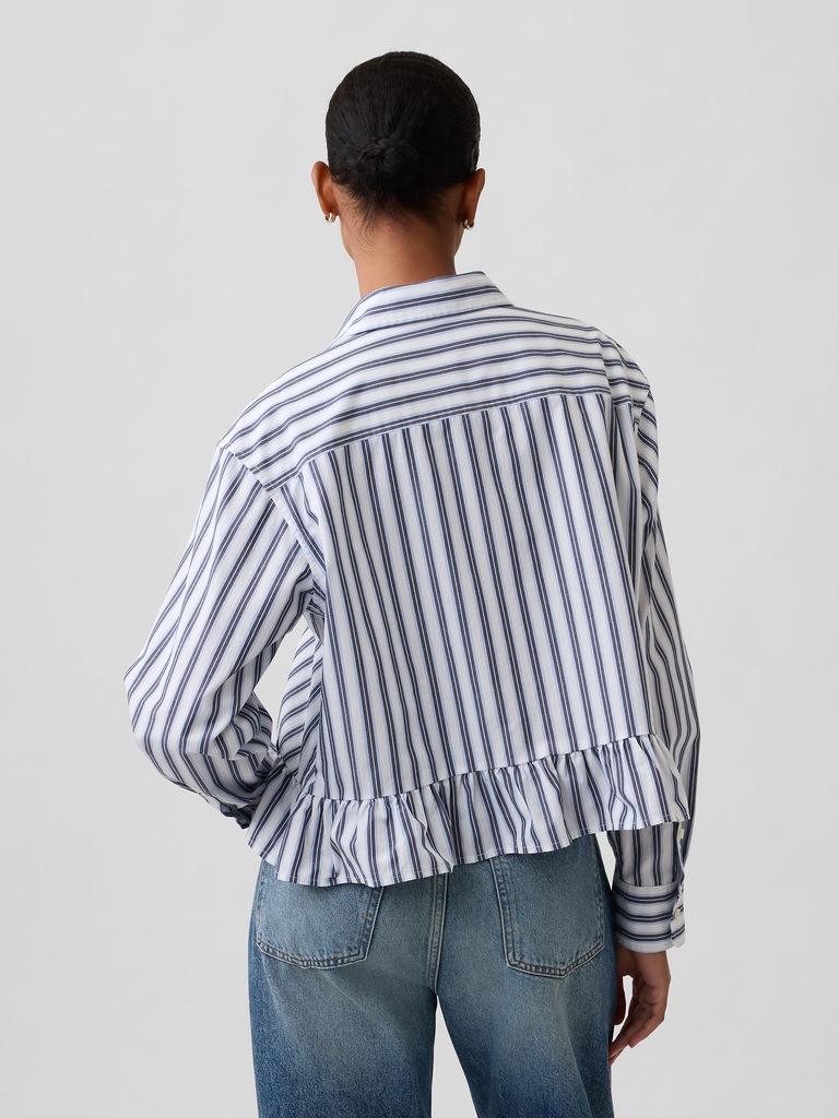 Relaxed Cropped Ruffle Shirt