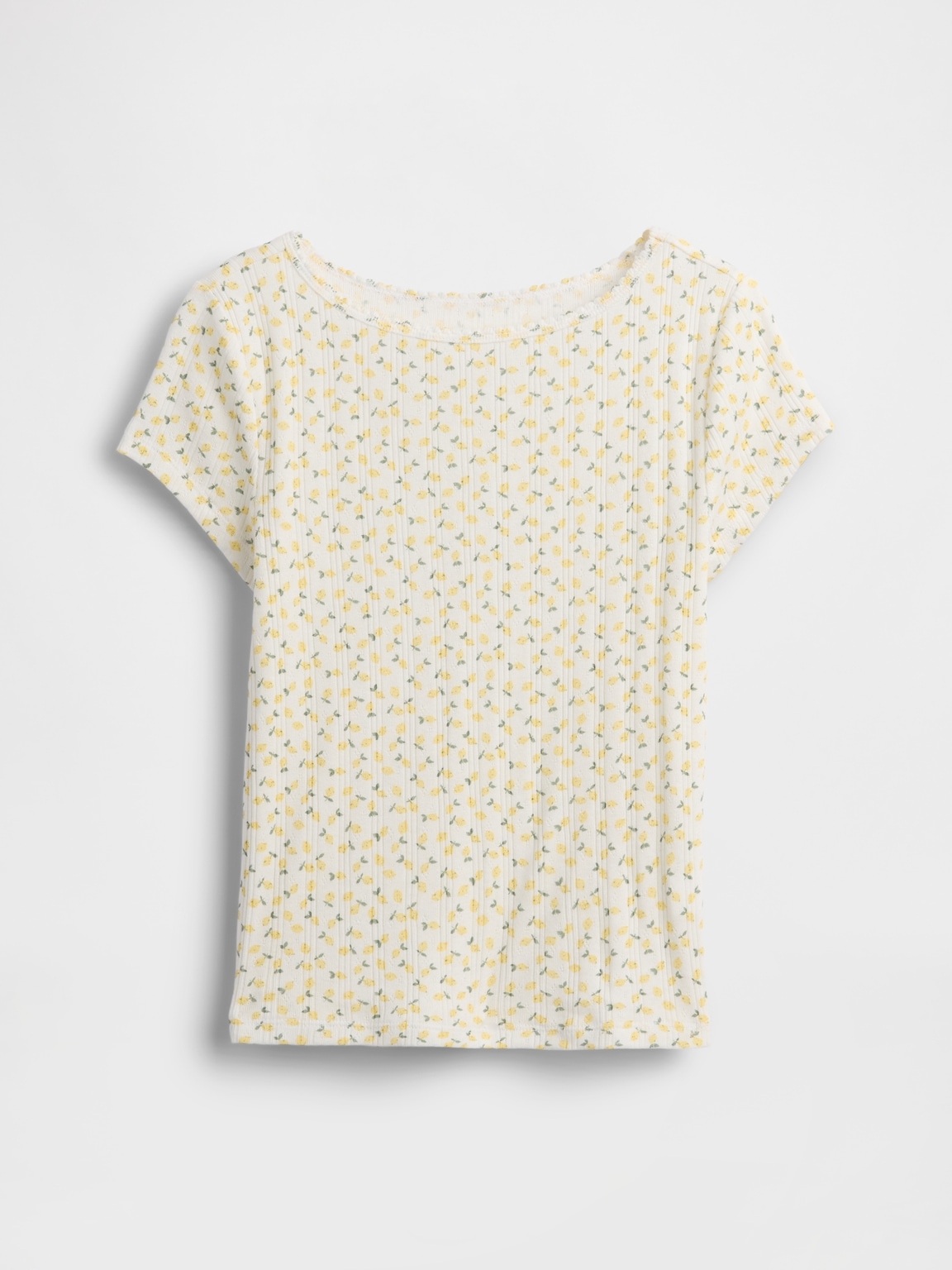 Kids Pointelle Rib Fitted T-Shirt