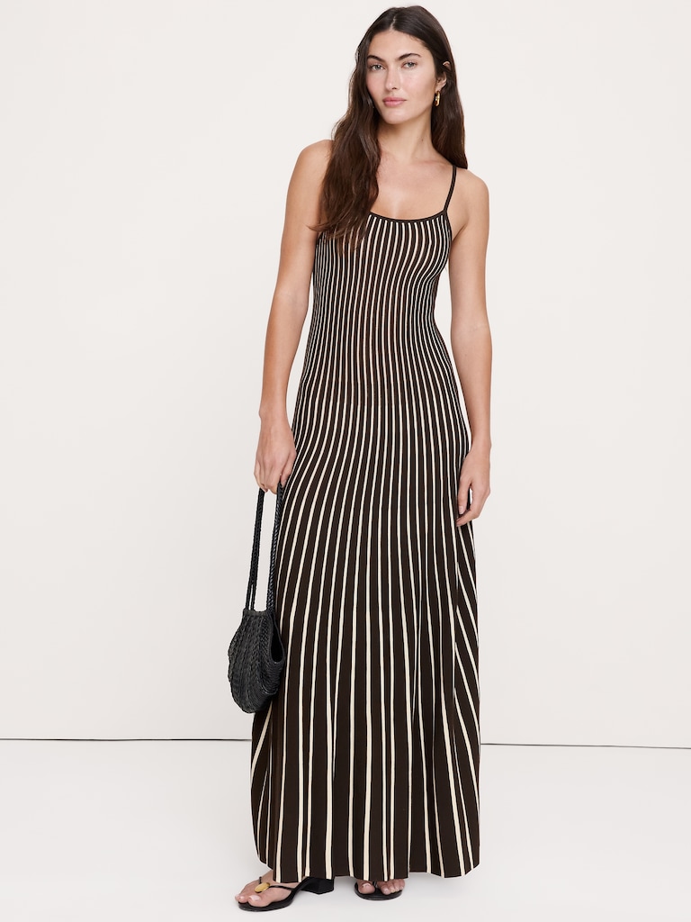 Sculpted Stripe Maxi Dress