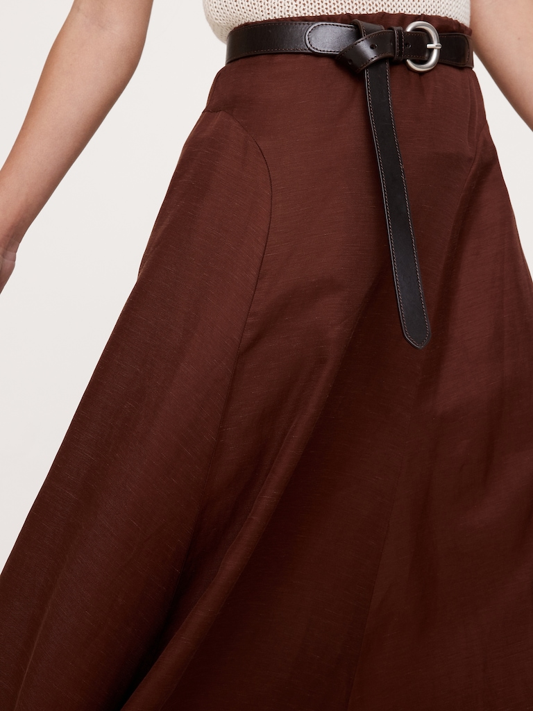Viscose-Linen Maxi Skirt