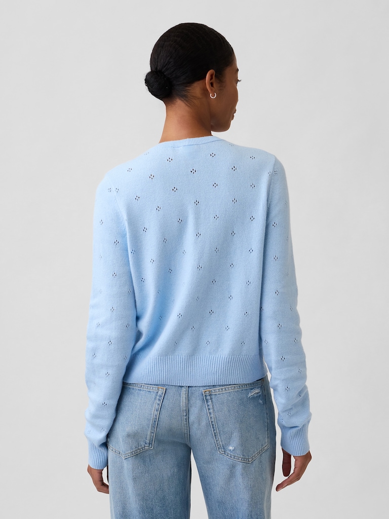 CashSoft Pointelle Cardigan