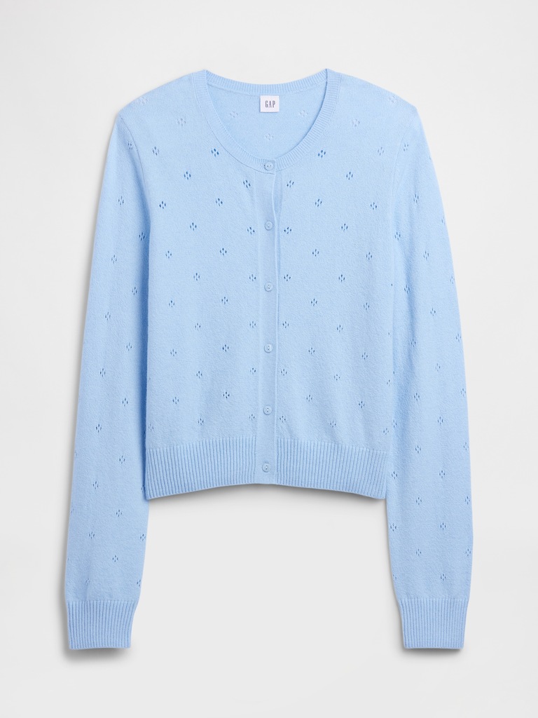 CashSoft Pointelle Cardigan