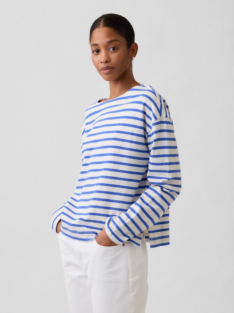 Stripe Boatneck Top