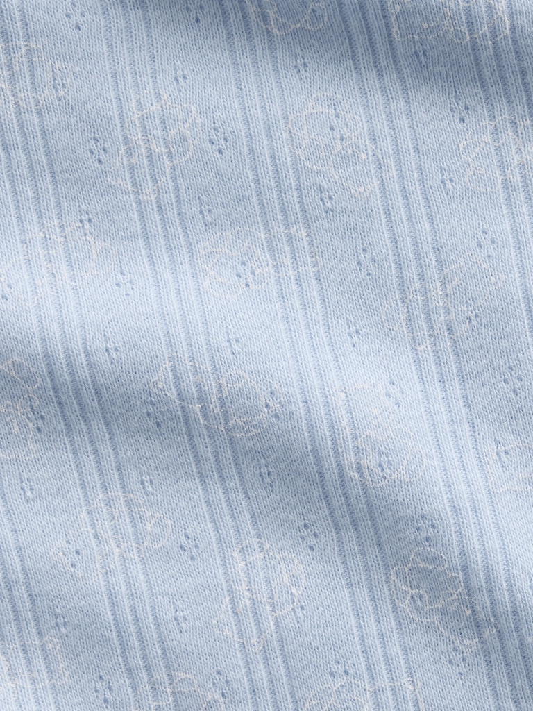 Kids Pointelle Rib Fitted T-Shirt