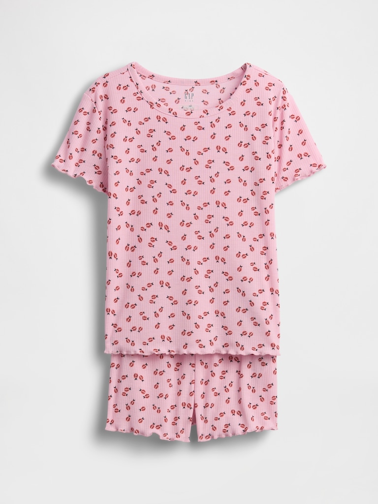 Kids Recycled Rib PJ Short Set