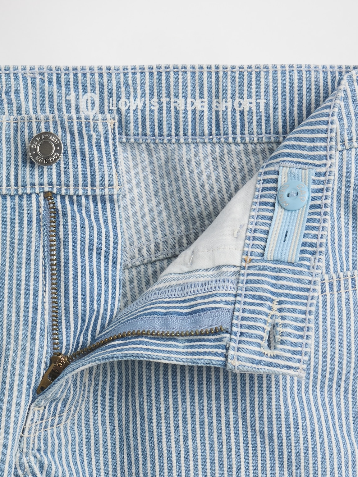Kids Low Rise Stride Denim Stripe Shorts