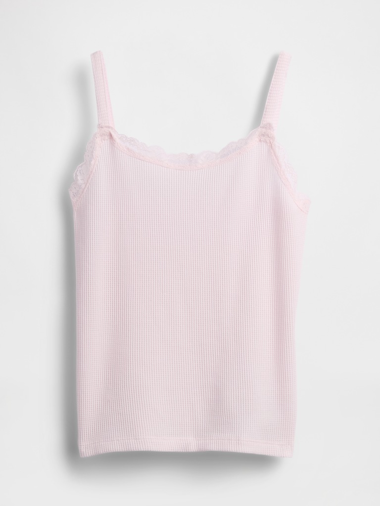 Kids Waffle Lace-Trim Cami