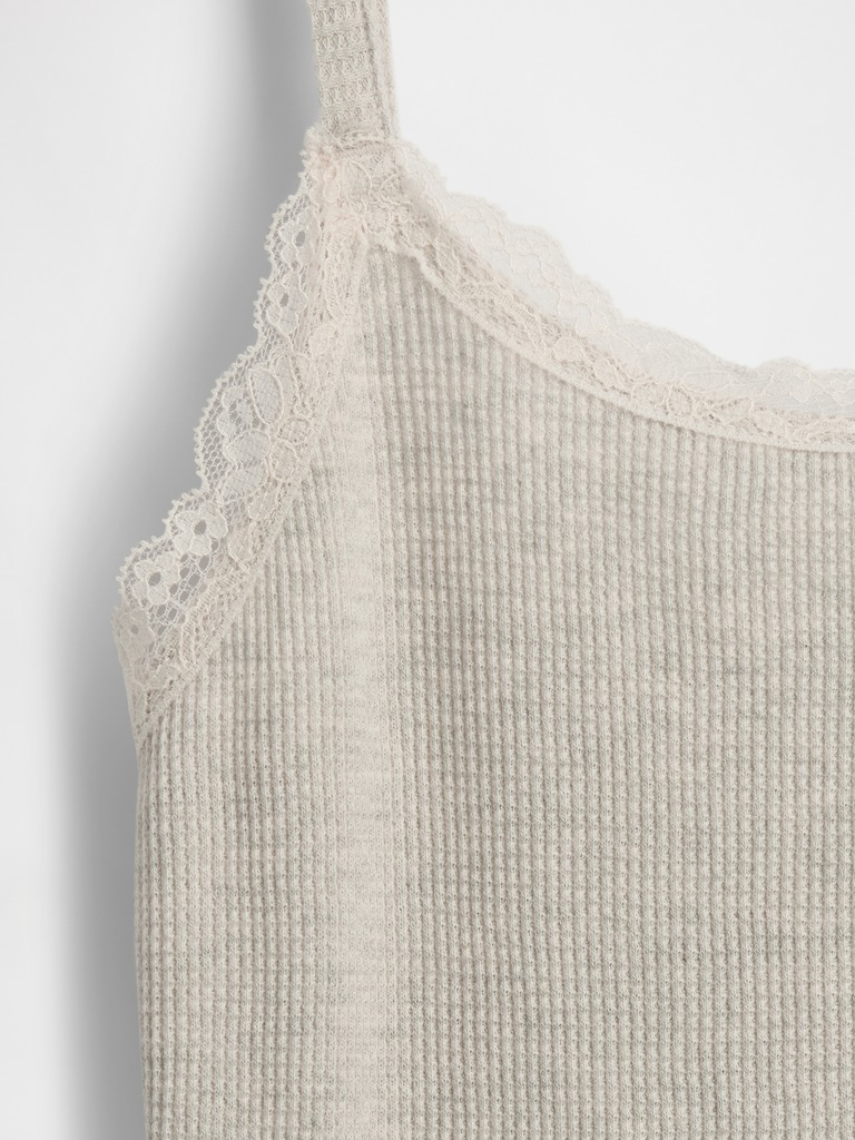 Kids Waffle Lace-Trim Cami