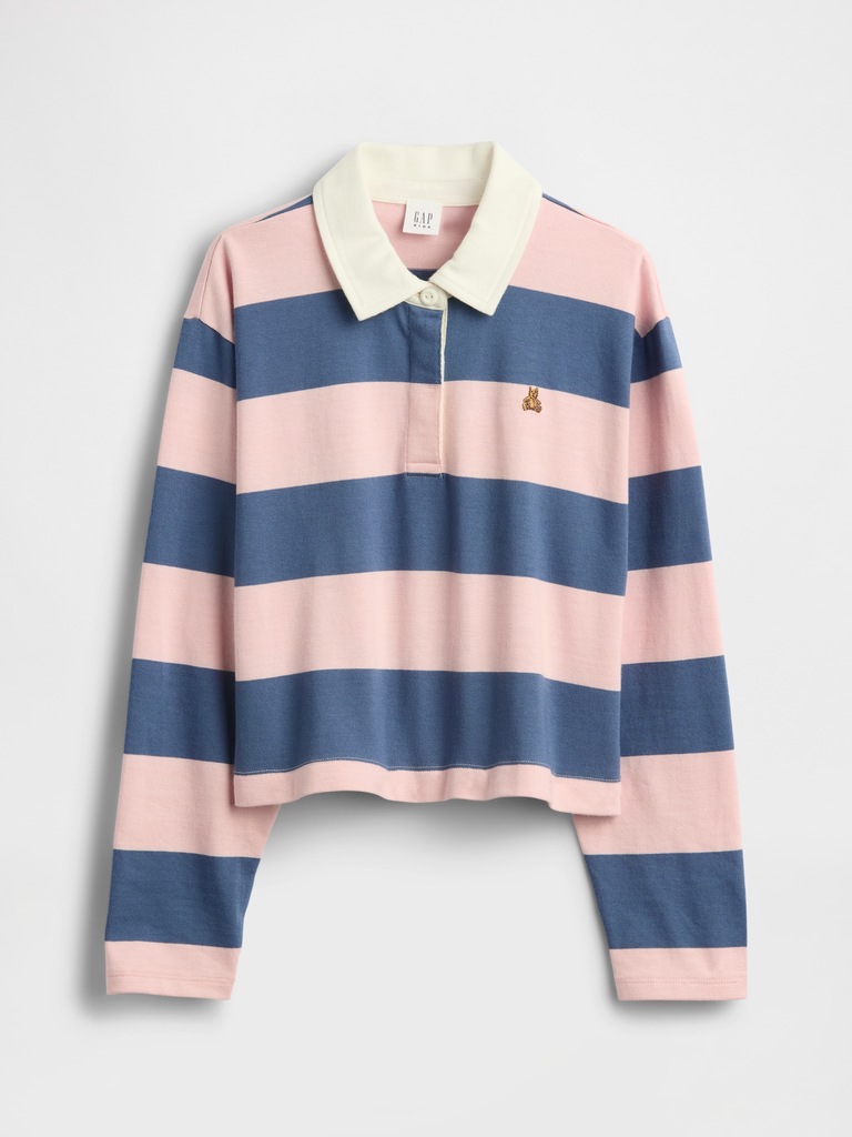 Kids Oversized Rugby Stripe Polo Shirt