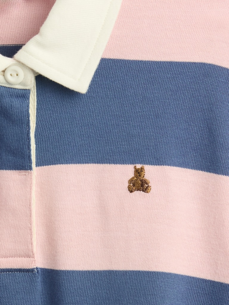 Kids Oversized Rugby Stripe Polo Shirt