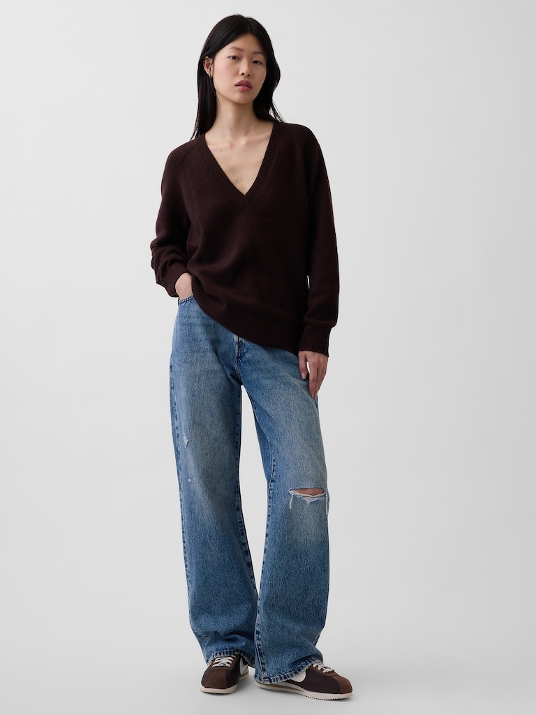 CashSoft Oversized V-Neck Sweater