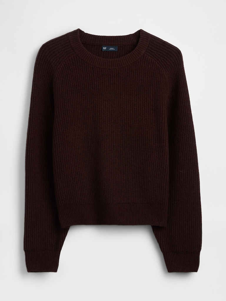 CashSoft Relaxed Shaker-Stitch Sweater