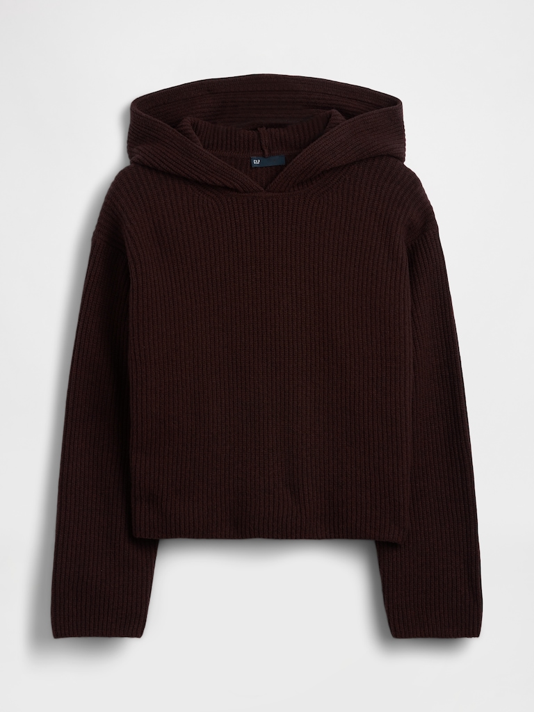 CashSoft Oversized Shaker-Stitch Hoodie