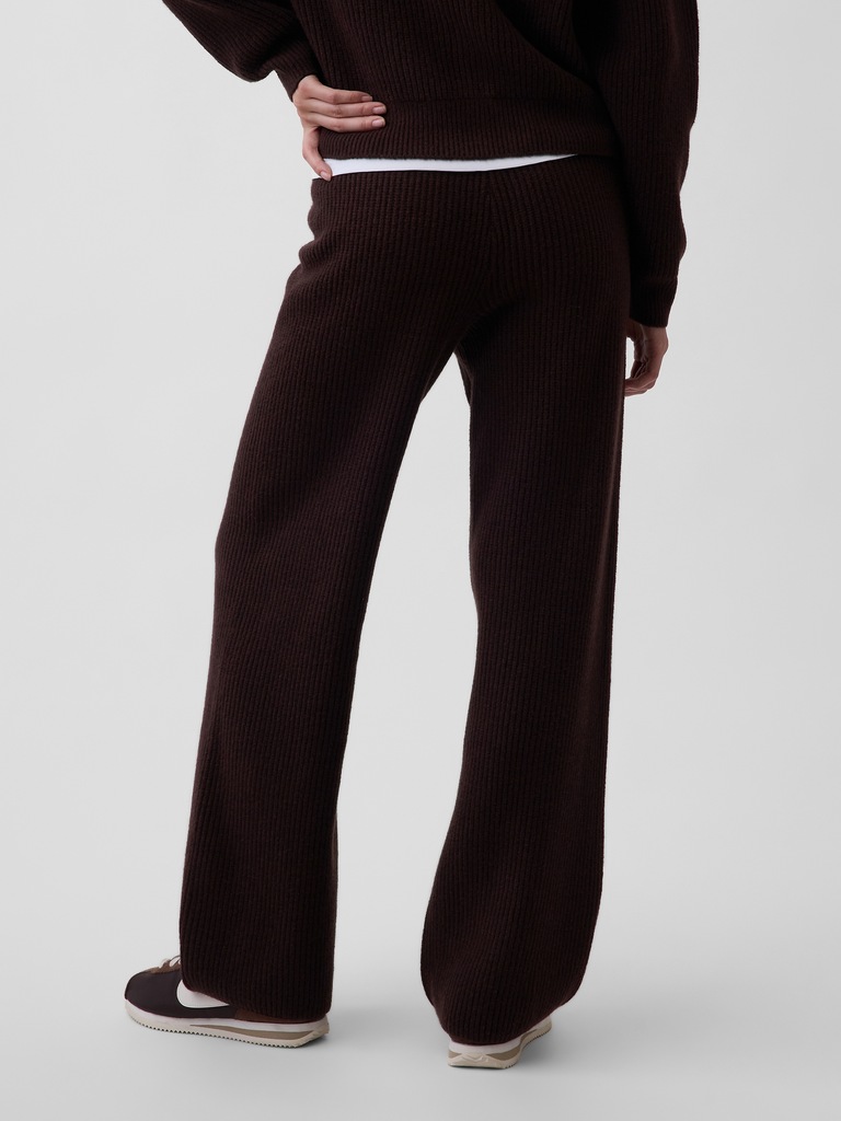 CashSoft Shaker-Stitch Sweater Pants
