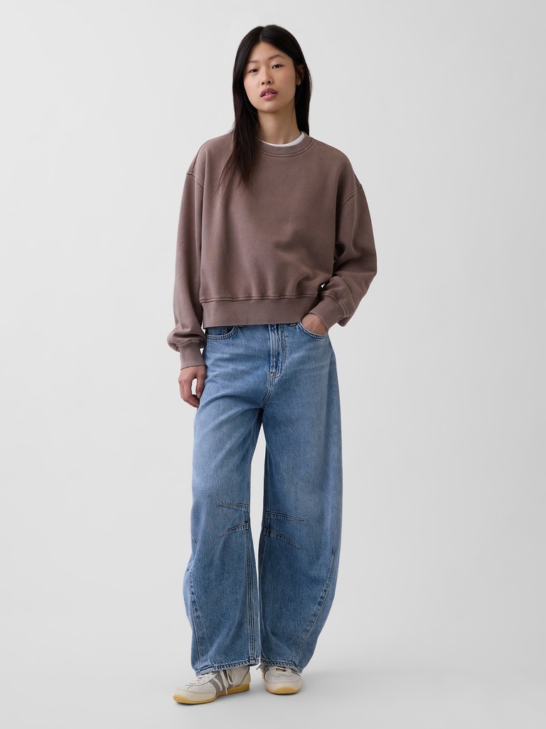 VintageSoft Oversized Split-Hem Sweatshirt