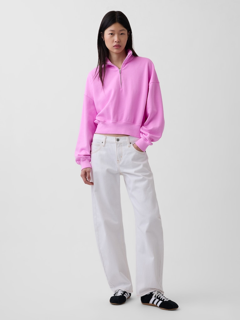 VintageSoft Oversized Half-Zip Wedge Pullover