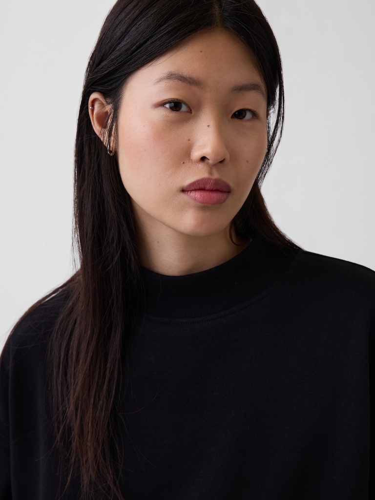 VintageSoft Oversized Mockneck Tunic Sweatshirt