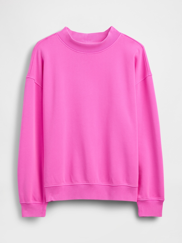 VintageSoft Oversized Mockneck Tunic Sweatshirt