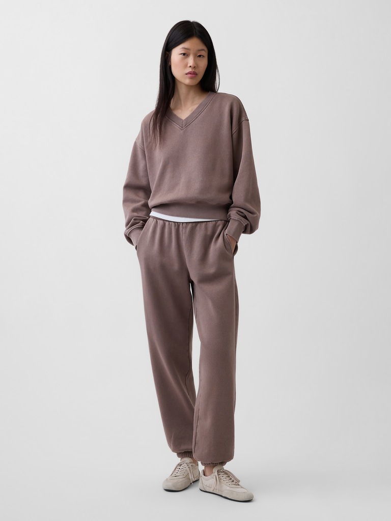 VintageSoft Oversized V-Neck Sweatshirt