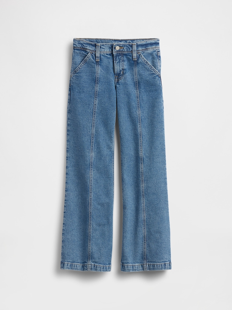 Kids Low Rise Seamed Relaxed Flare Jeans