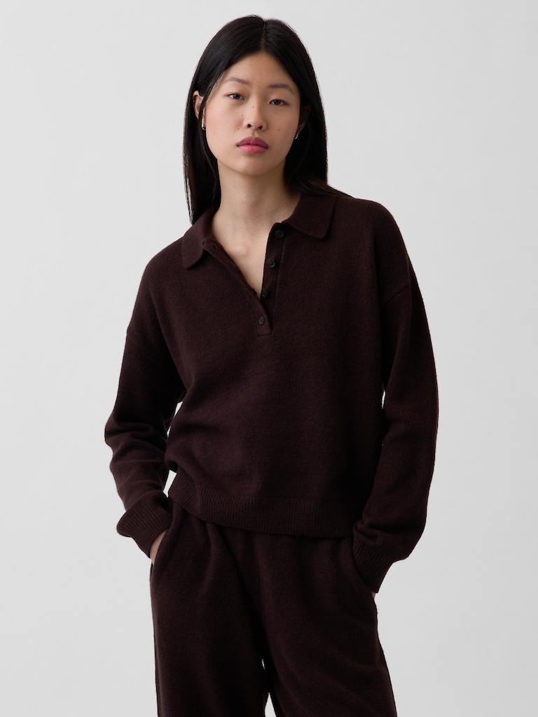 CashSoft Relaxed Polo Sweater