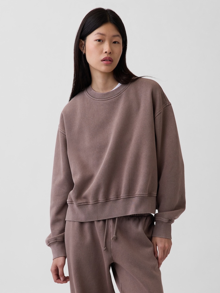 VintageSoft Oversized Split-Hem Sweatshirt