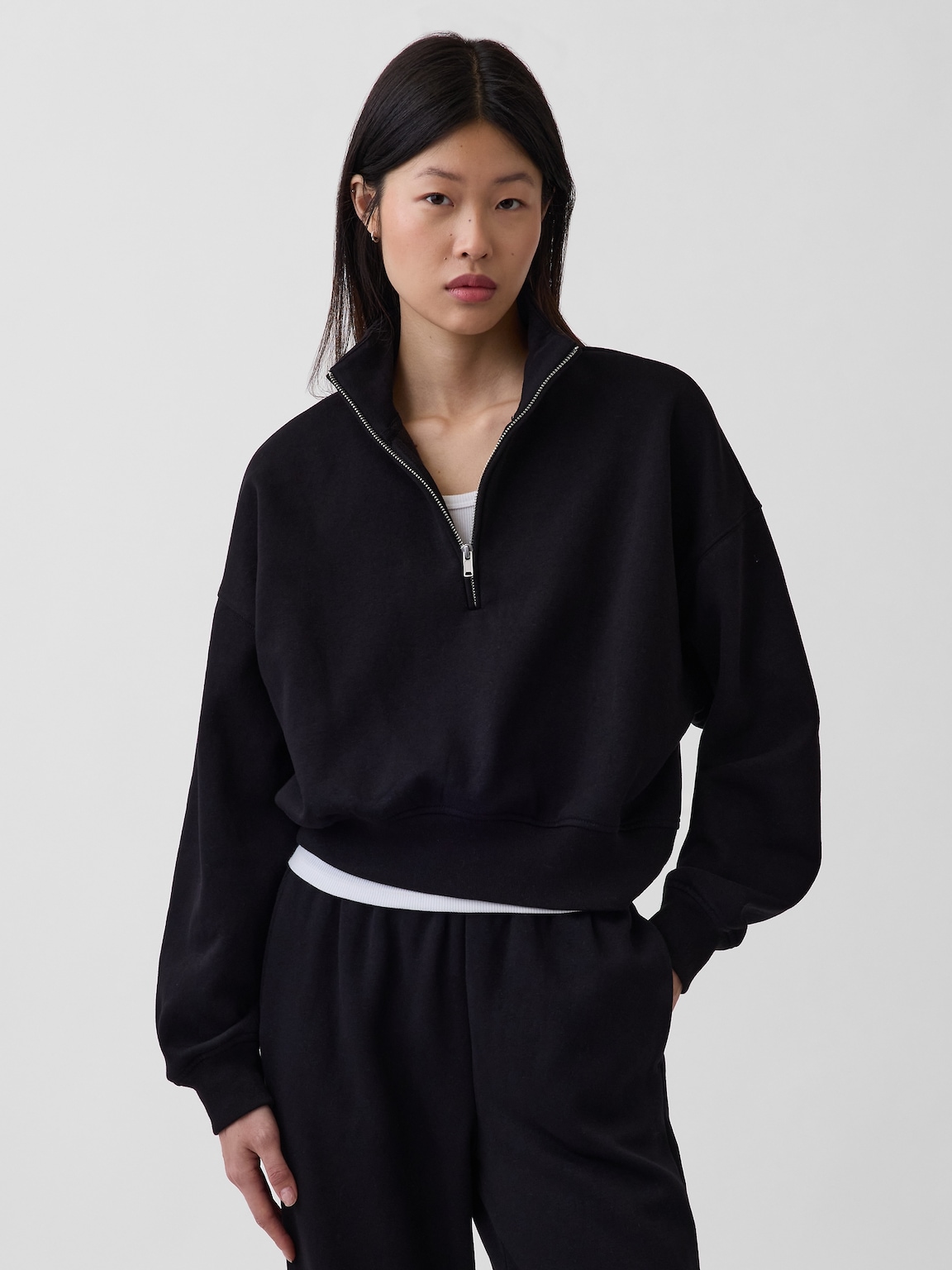 VintageSoft Oversized Half-Zip Wedge Pullover