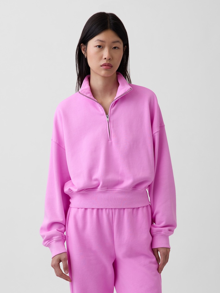 VintageSoft Oversized Half-Zip Wedge Pullover
