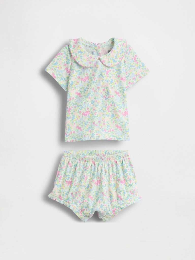 Baby TinyRib Peter Pan Bodysuit Set