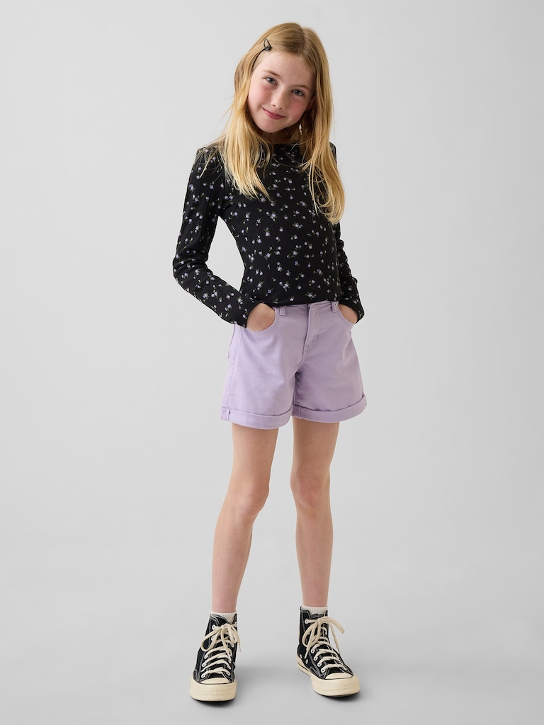 Kids Denim Midi Shorts