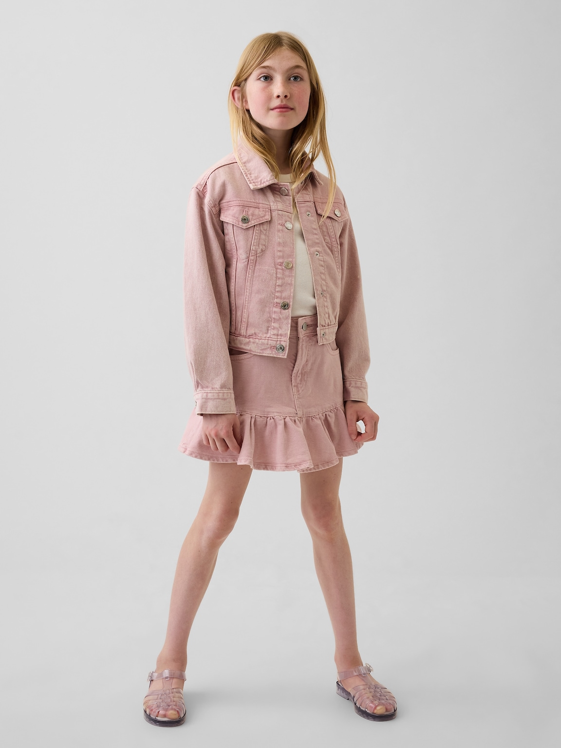 Kids Denim Ruffle Skirt