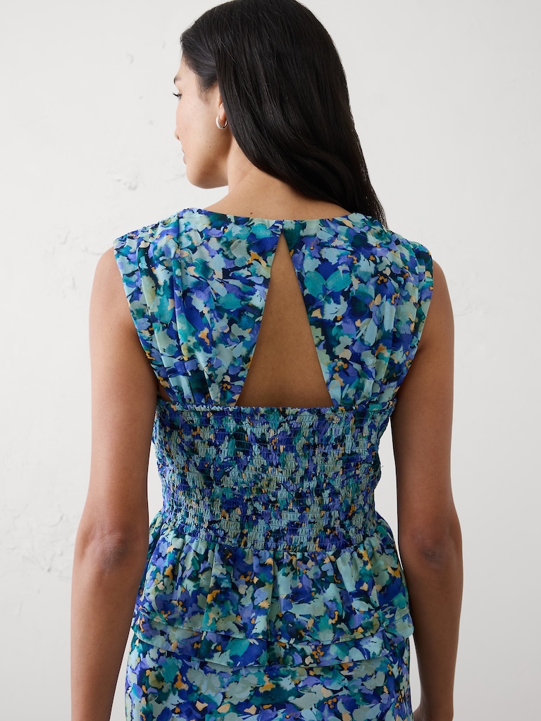 Gathered Ruffle Cropped Top