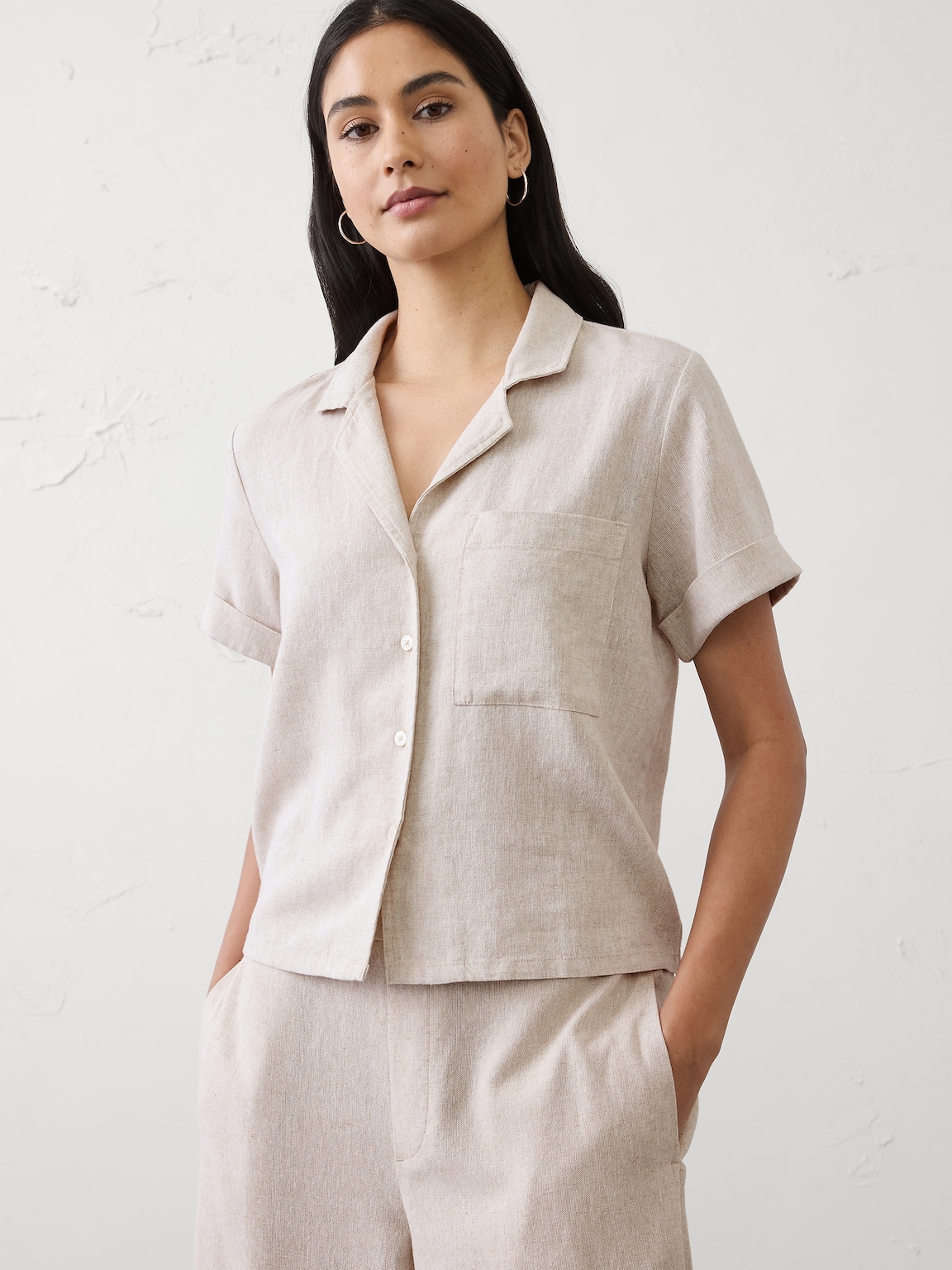 Linen-Blend Shirt