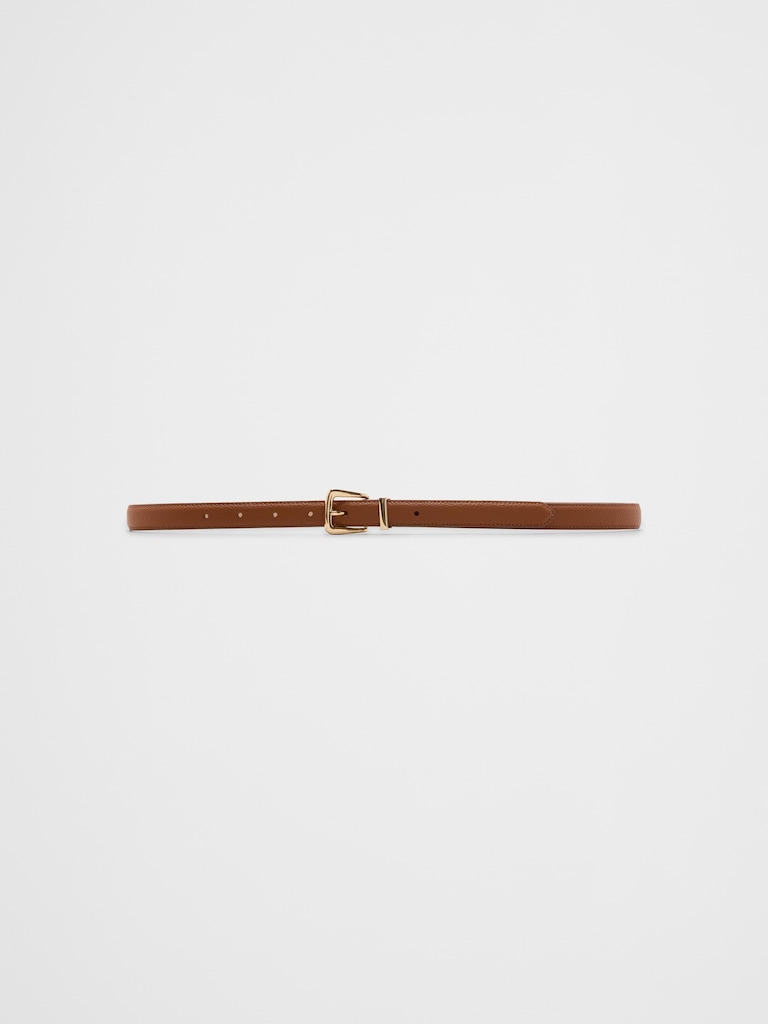 Vegan Leather Pebbled Skinny Belt