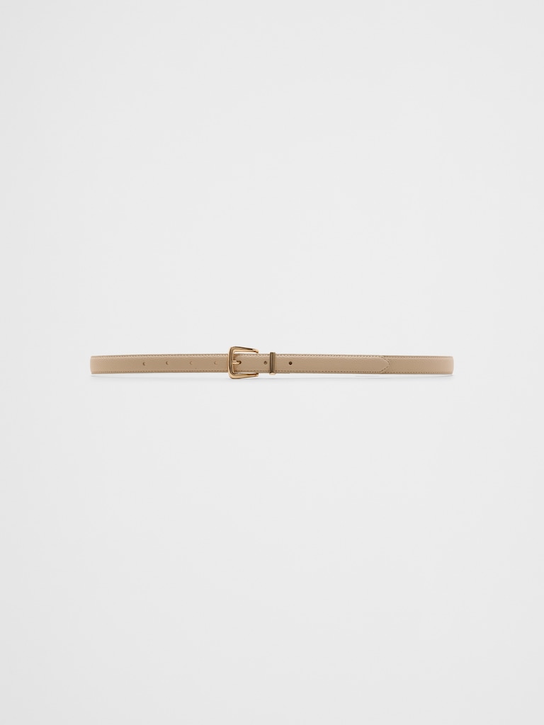 Vegan Leather Pebbled Skinny Belt