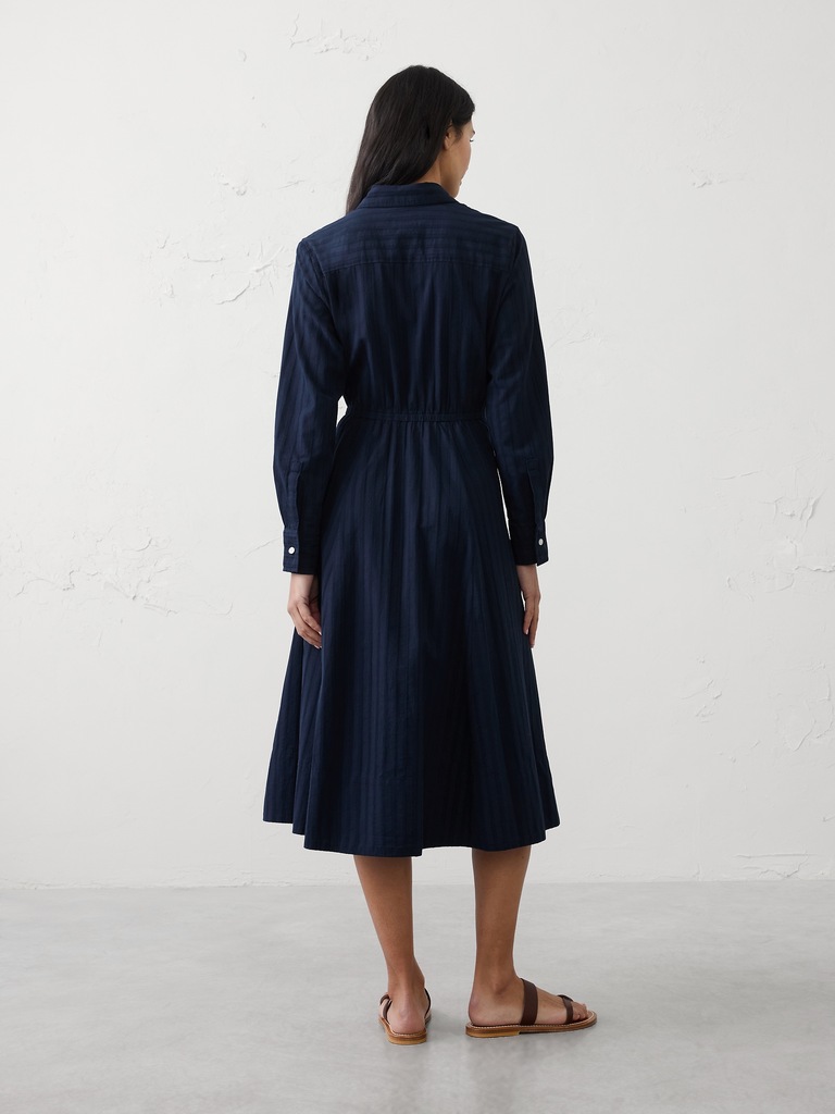 Wrap-Tie Midi Shirtdress