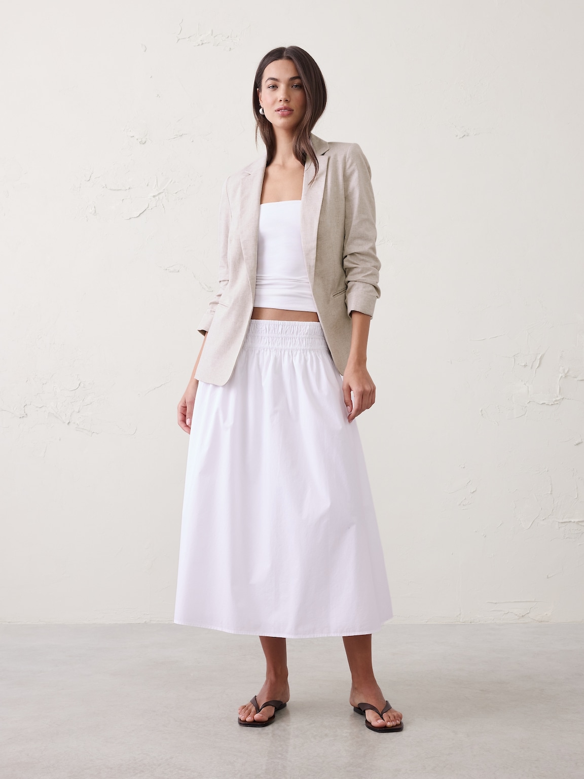 Linen-Blend Hayden Blazer