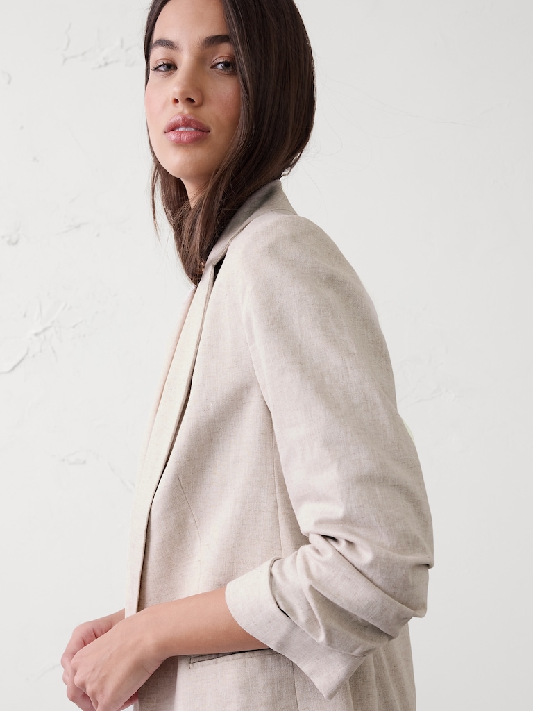 Linen-Blend Hayden Blazer
