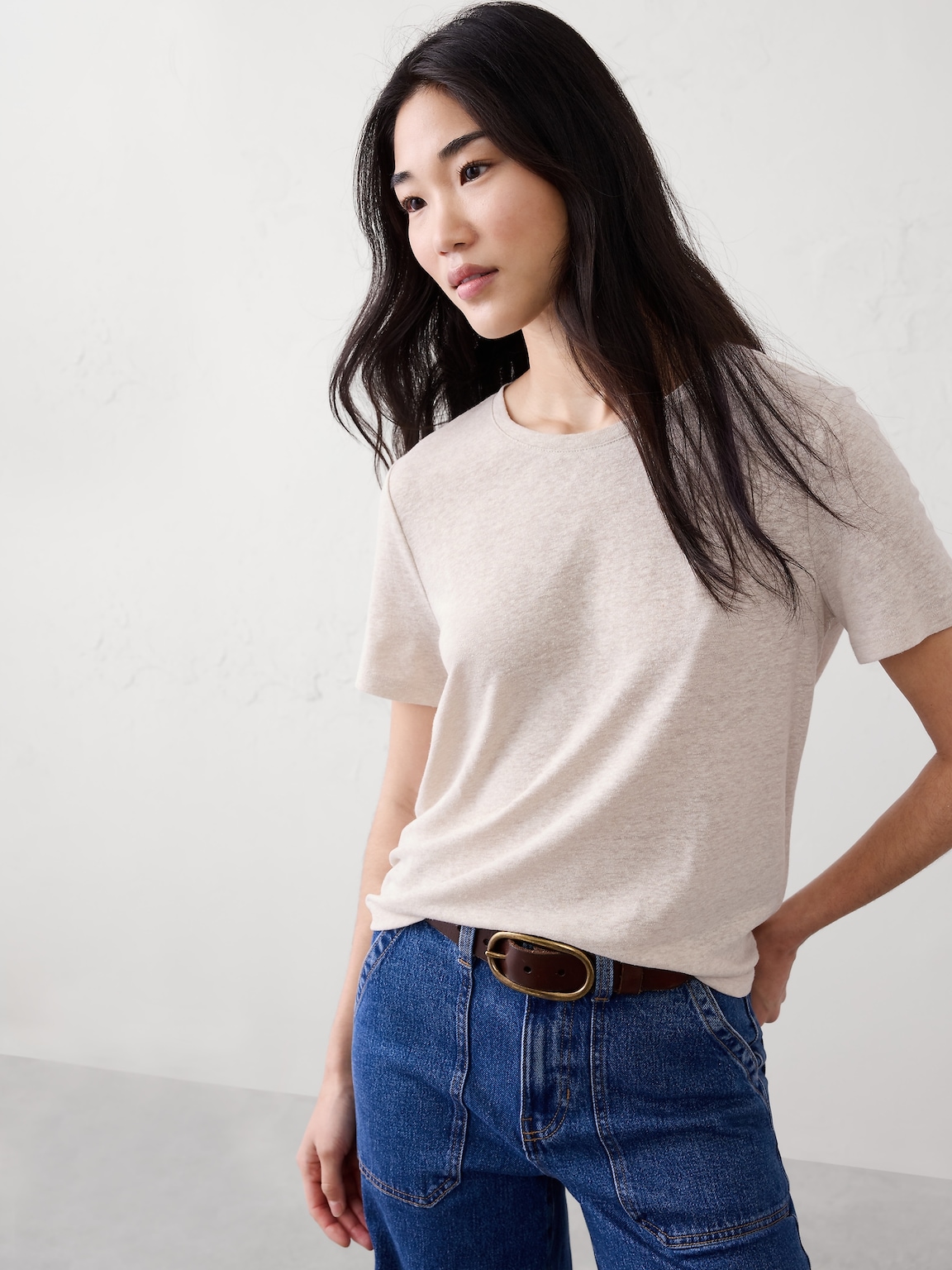 Linen-Blend T-Shirt