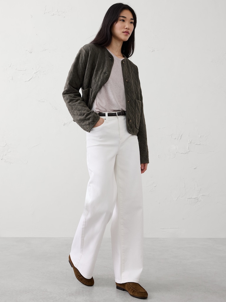 Linen-Blend Dolman-Sleeve T-Shirt