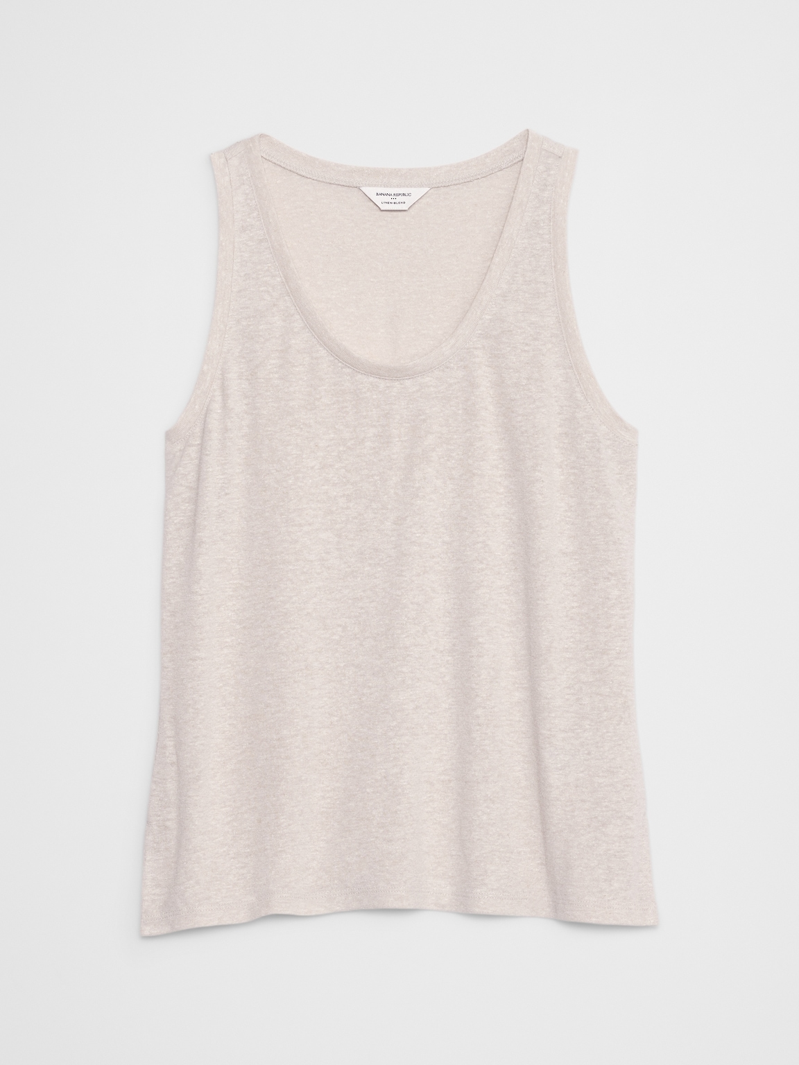 Linen-Blend Scoop-Neck Tank