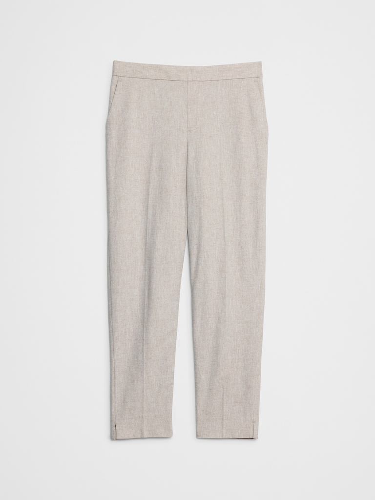Tapered High-Rise Linen-Blend Pant