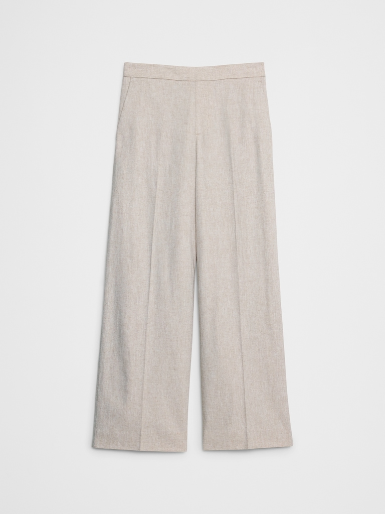 High-Rise Linen-Blend Wide-Leg Pant