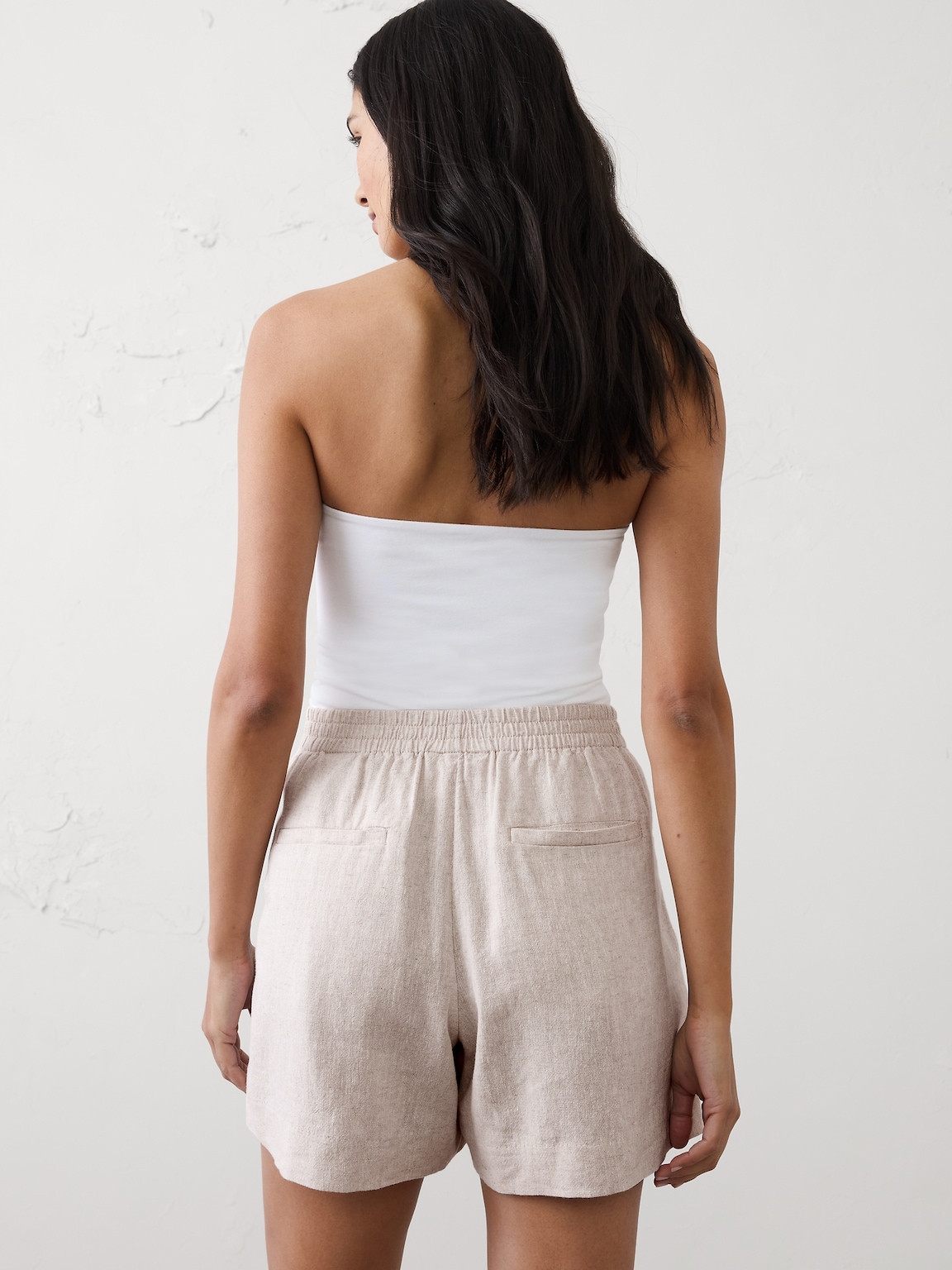 Linen-Blend High-Rise Short