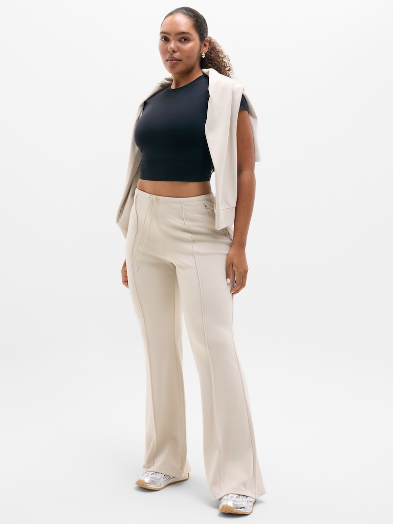 Seasoft Pintuck Mid Rise Flare Pant