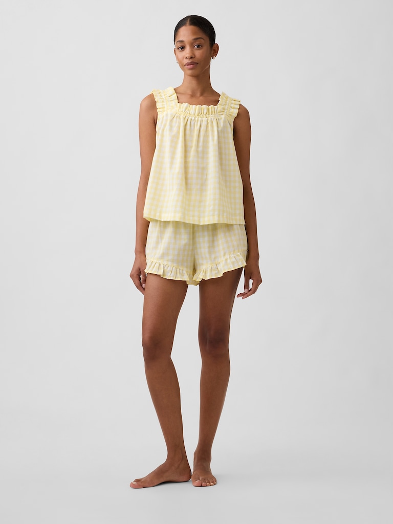 Ruffle Poplin PJ Top