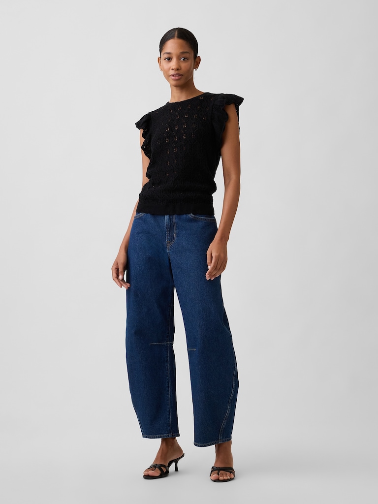 Crochet Flutter Sleeve Top