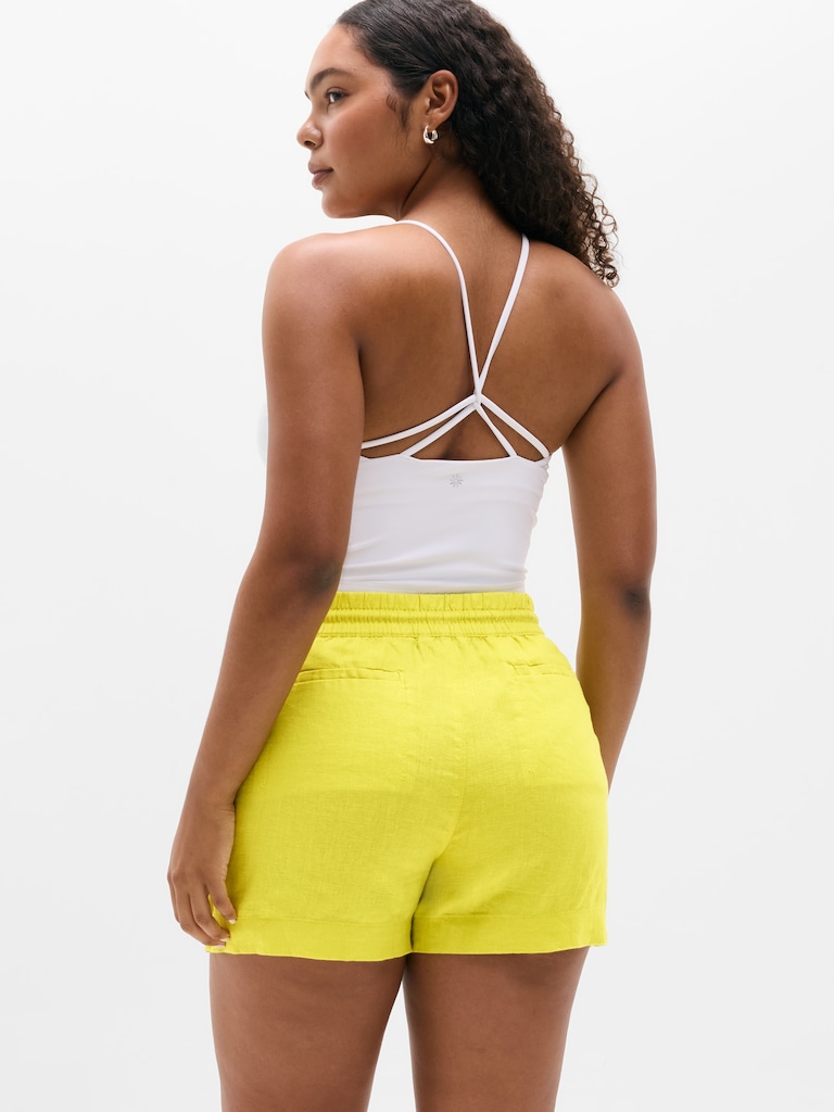 Retreat Linen Mid Rise 4" Short