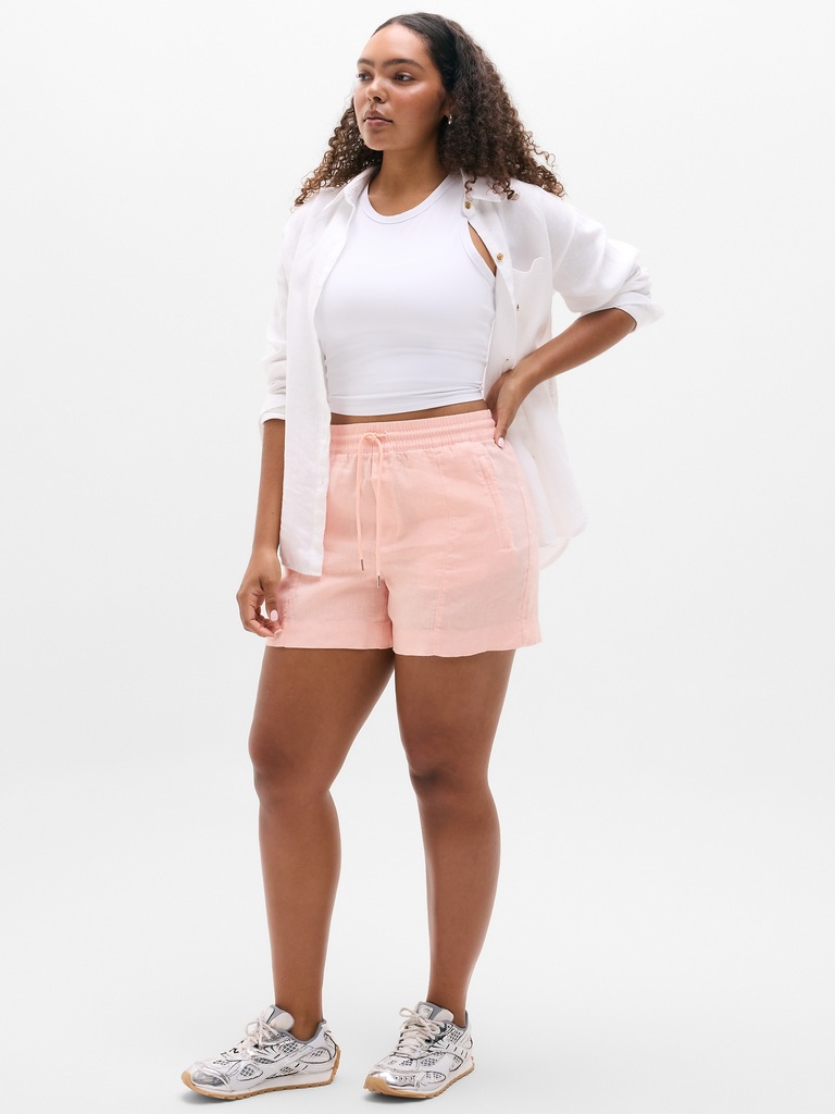 Retreat Linen Mid Rise 4" Short